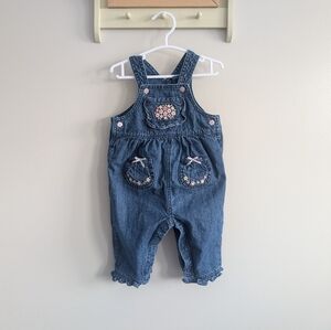 Sonoma Blue Kids Overalls with Floral Embroidery